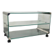 Table d'appoint vintage en verre Space Age par Gallotti & Radice, Italie 1970
