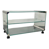 Table d'appoint vintage en verre Space Age par Gallotti & Radice, Italie 1970