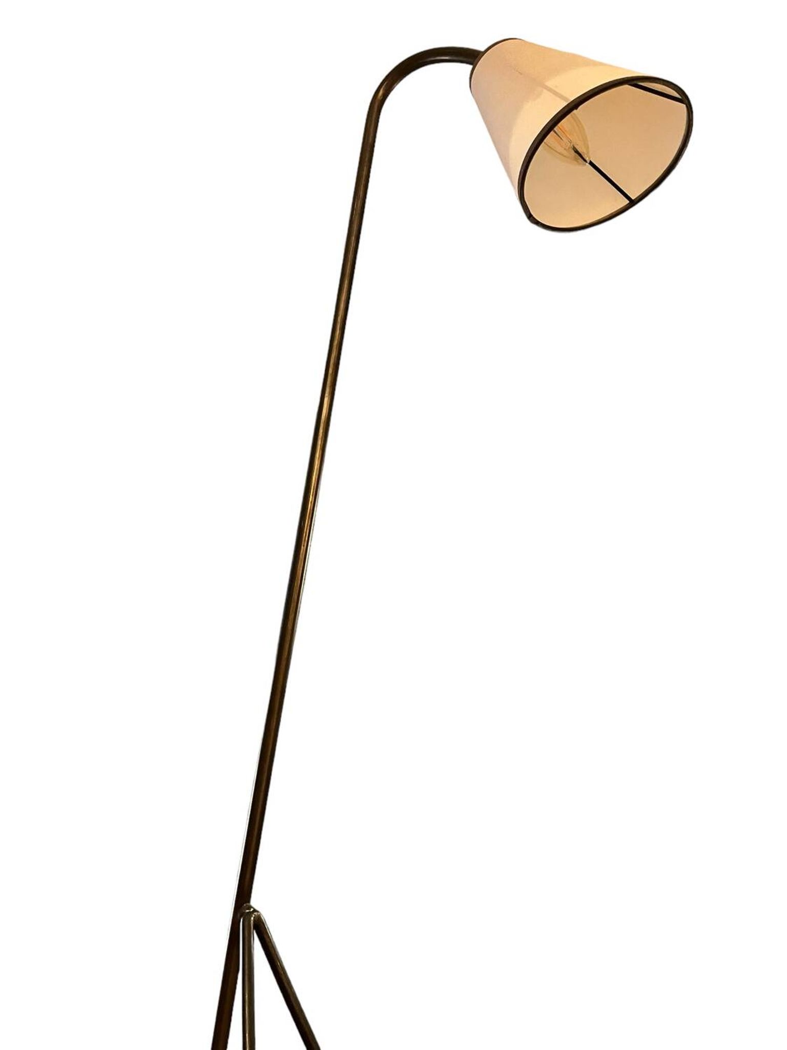 LIX Floor lamp base in raw steel with Caravan lampshade