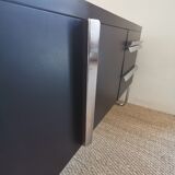Vintage metallic sideboard in the Bauhaus style of the 70s