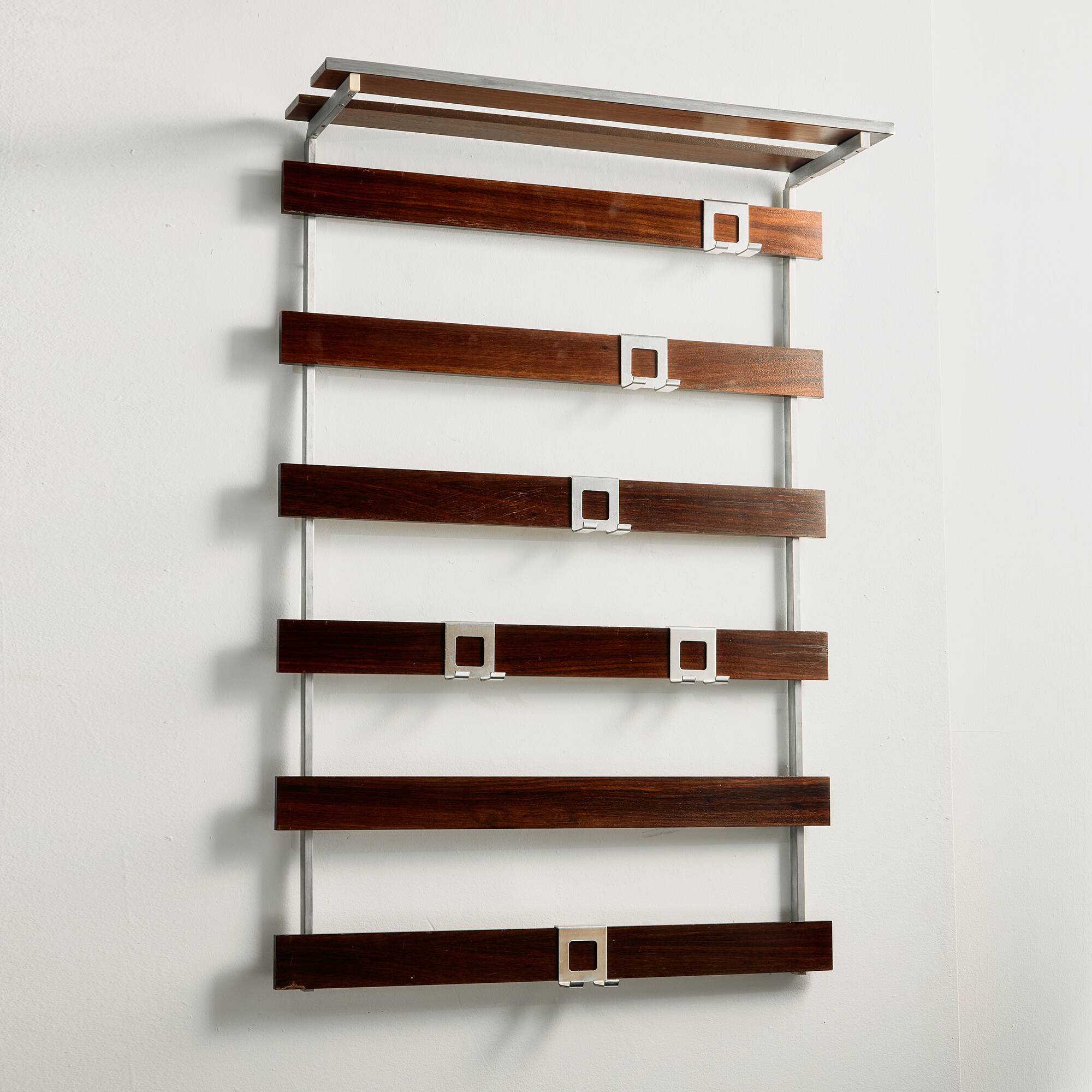 Coat rack in rosewood and metal