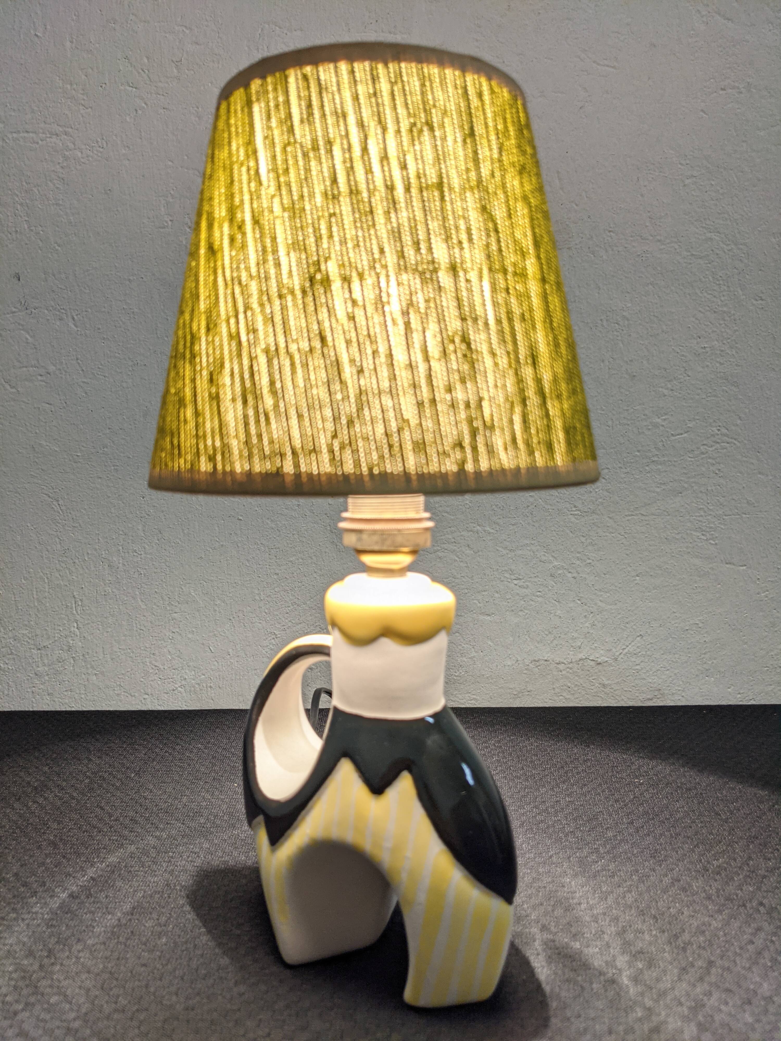 Earthenware bedside lamp from the 50s/60s