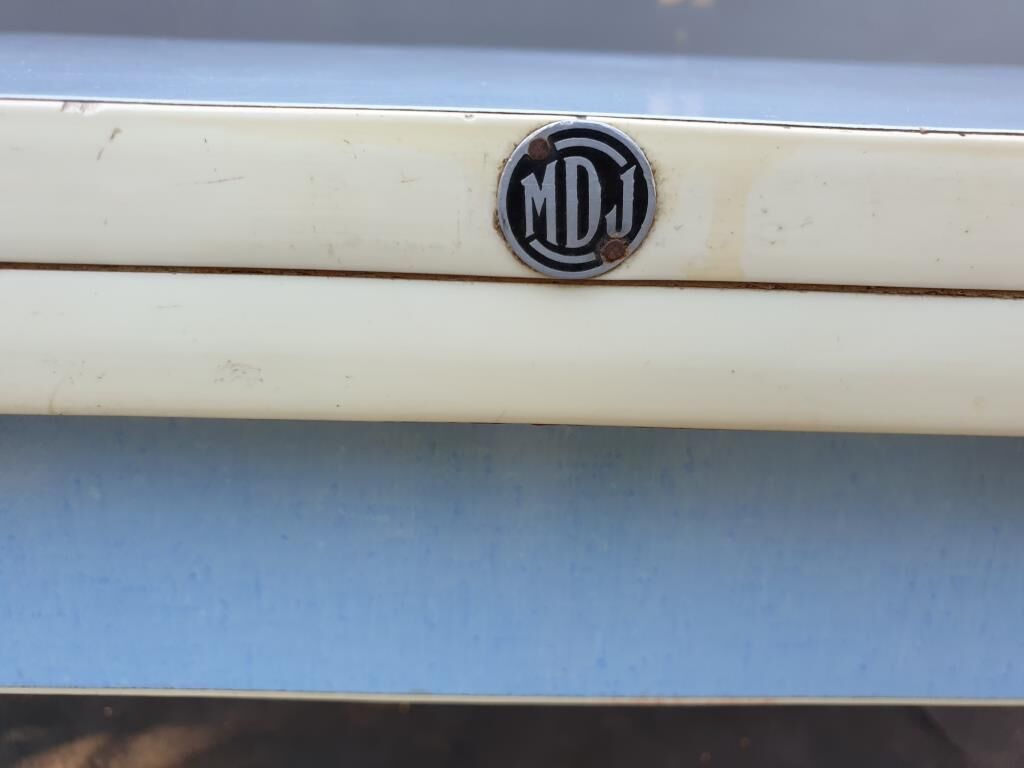 Table Formica MDJ 1960 Blue and Chrome