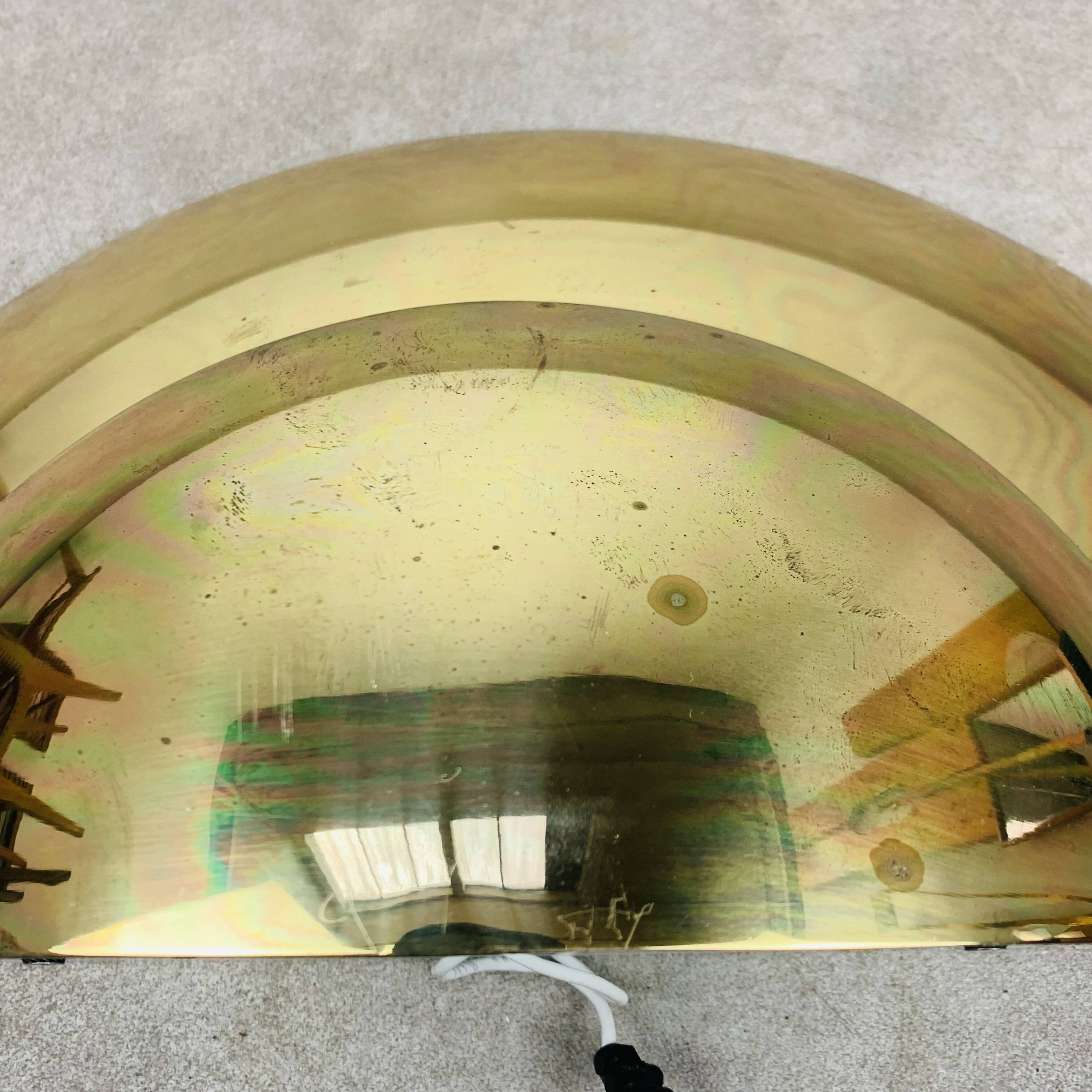 5 half moon brass wall lights Hollywood Regency style by Egoluce