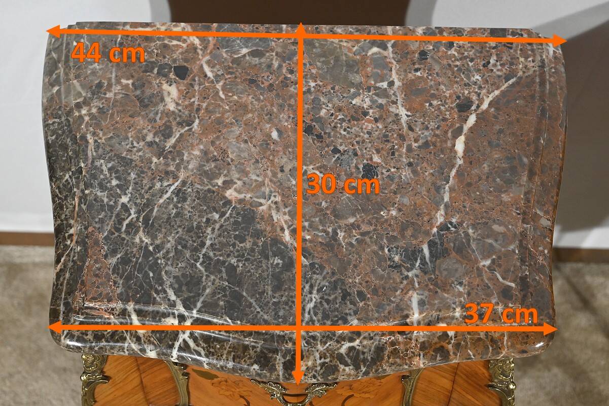 Pair of Bedside Tables in Rosewood and Marquetry, Louis XV style – Mid 20th century