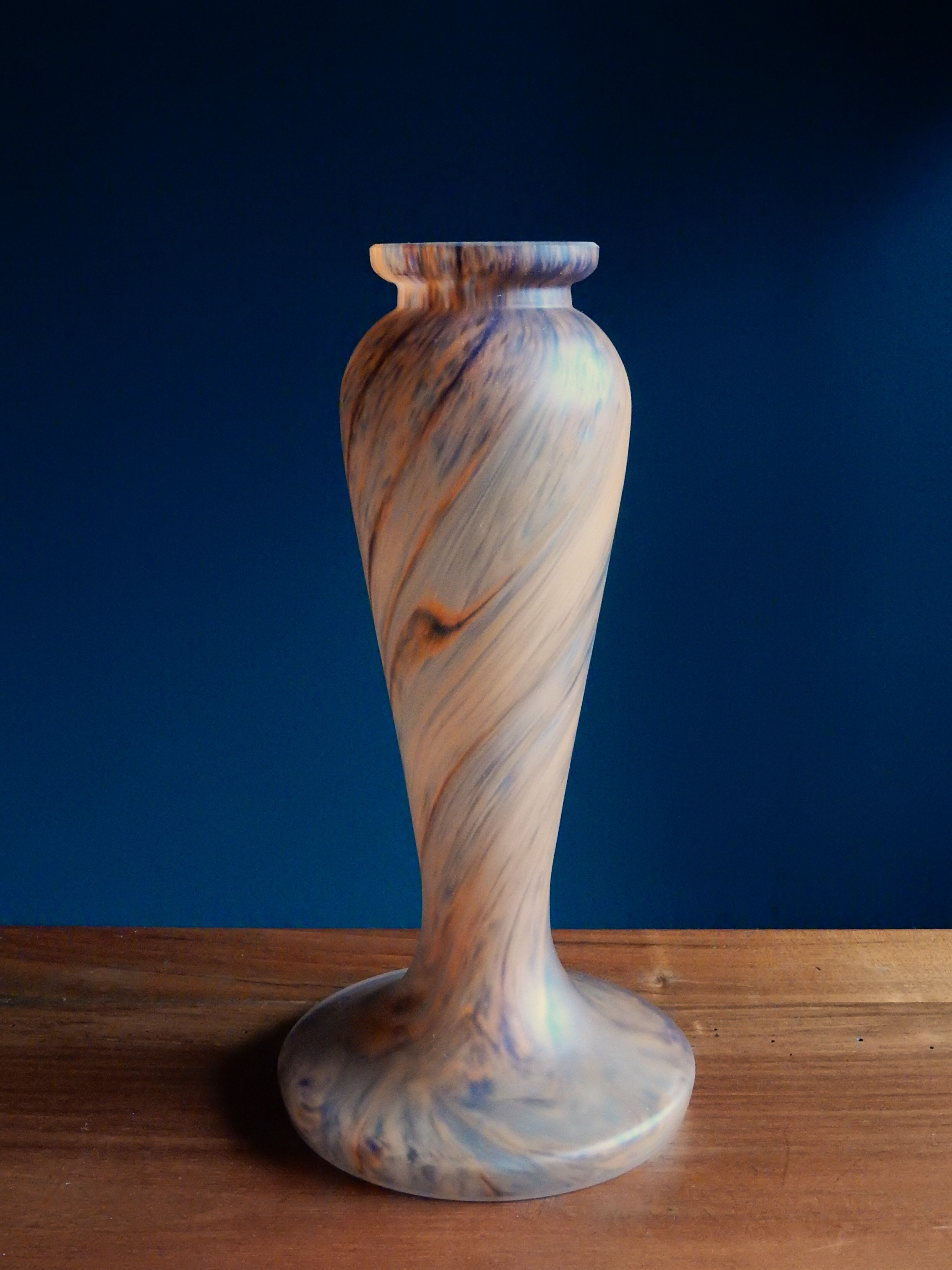 Art Nouveau vase in frosted glass paste