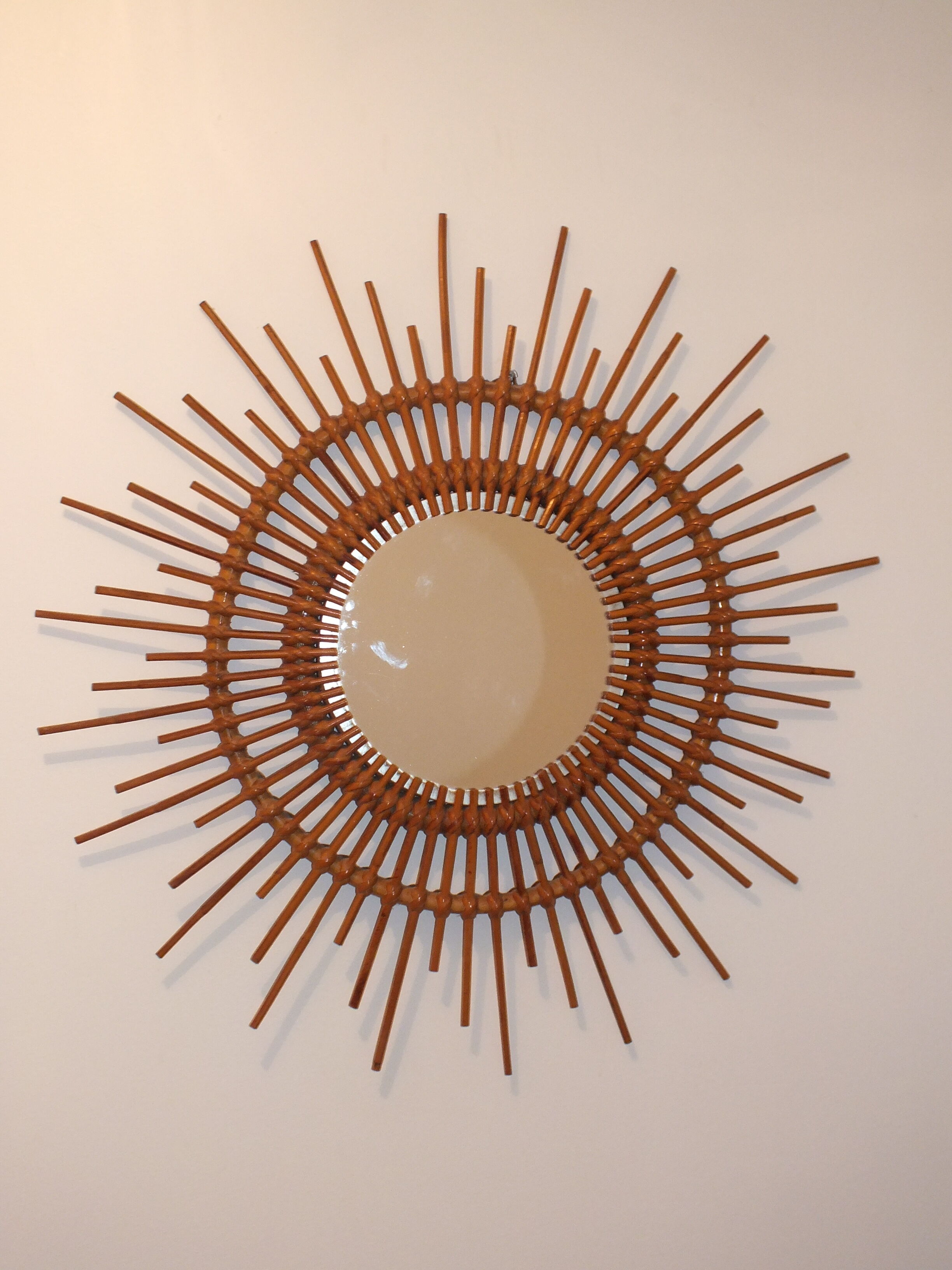 Rattan sun mirror