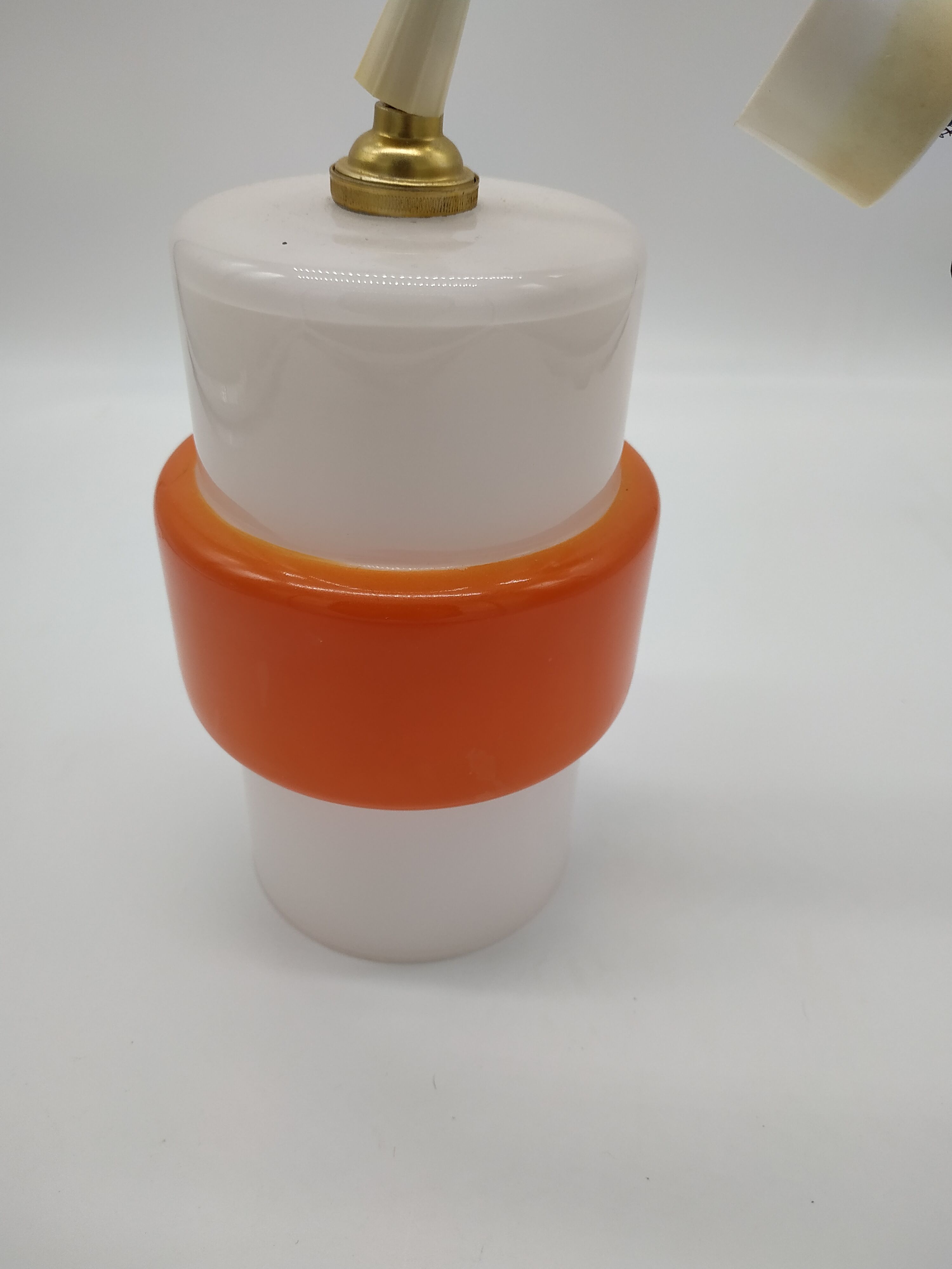 Vintage suspension lamp in white and orange opaline