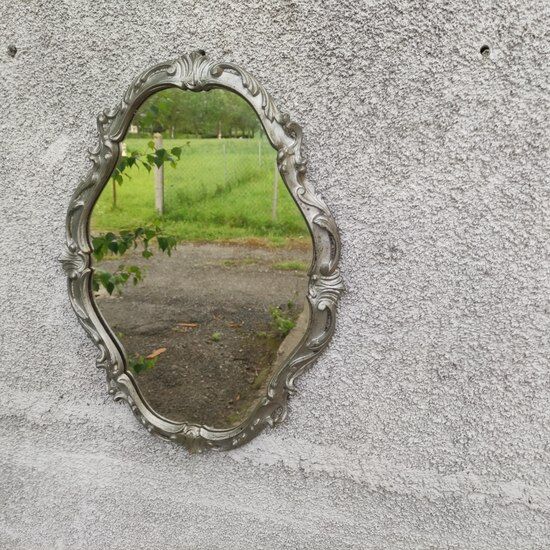 Silver art deco mirror