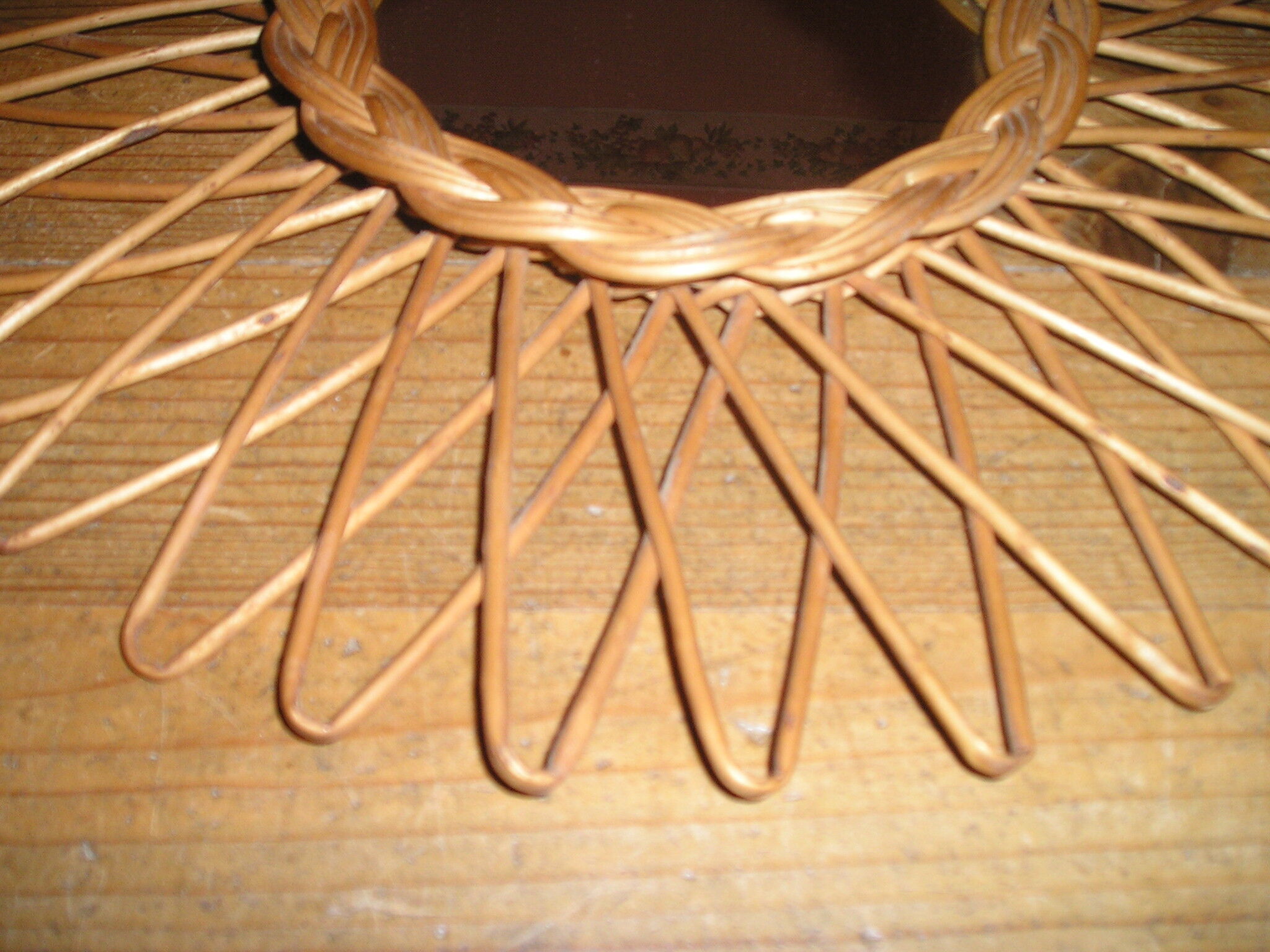 1970 wicker sun mirror