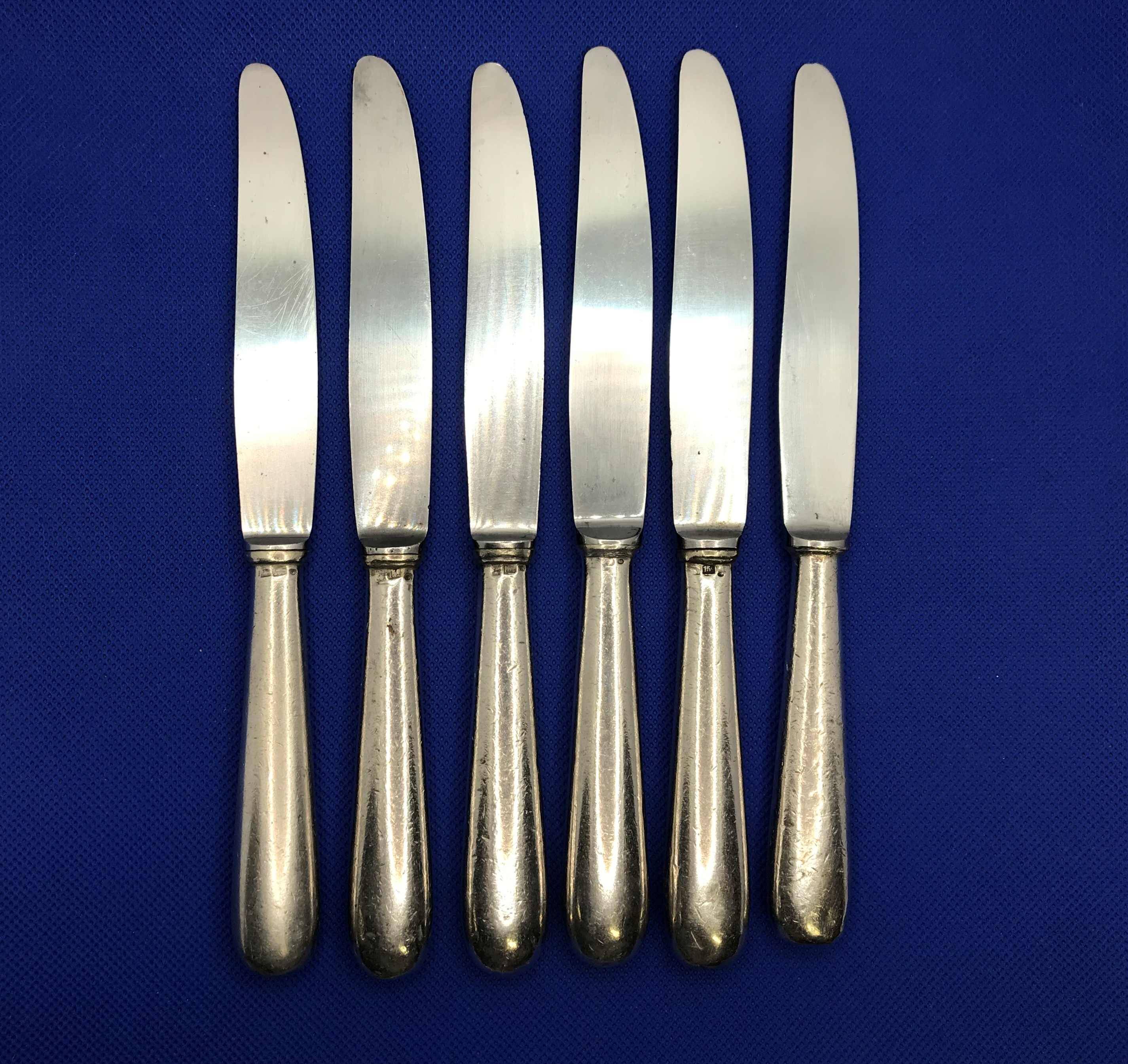 Set of 6 small silver-plated Navy knives from Ercuis