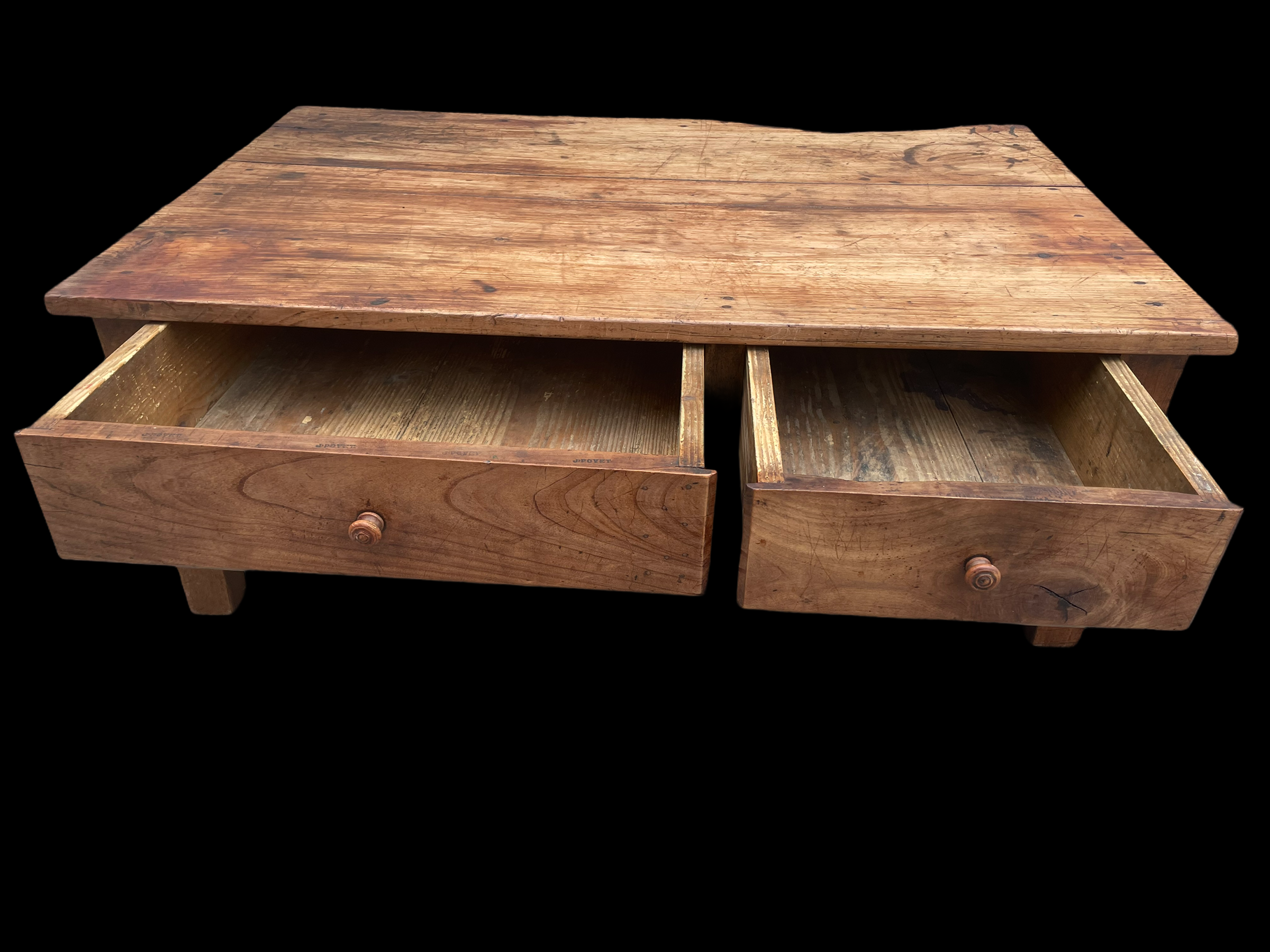 Table basse rustique 2 tiroirs