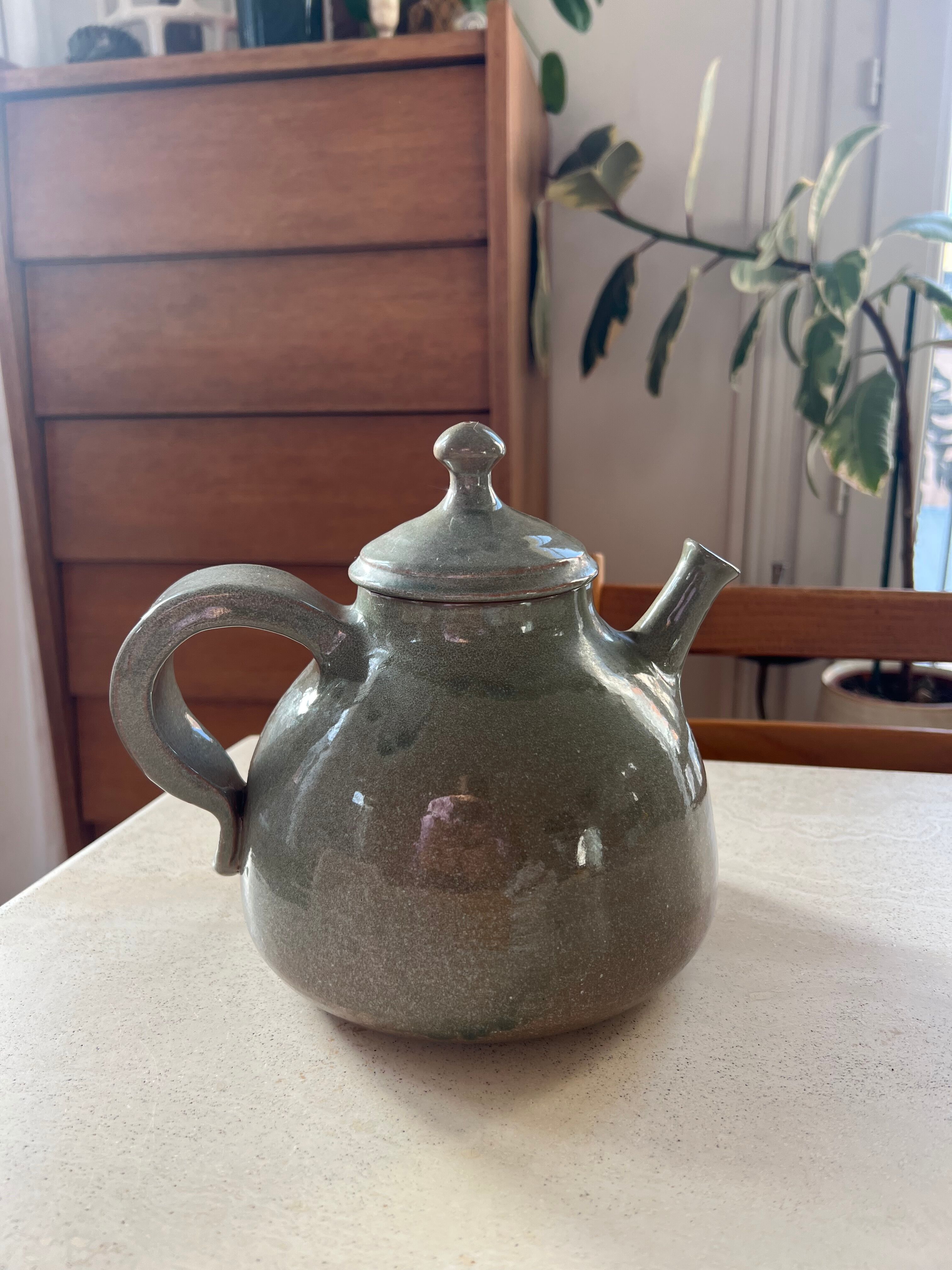 Handmade pottery stoneware teapot