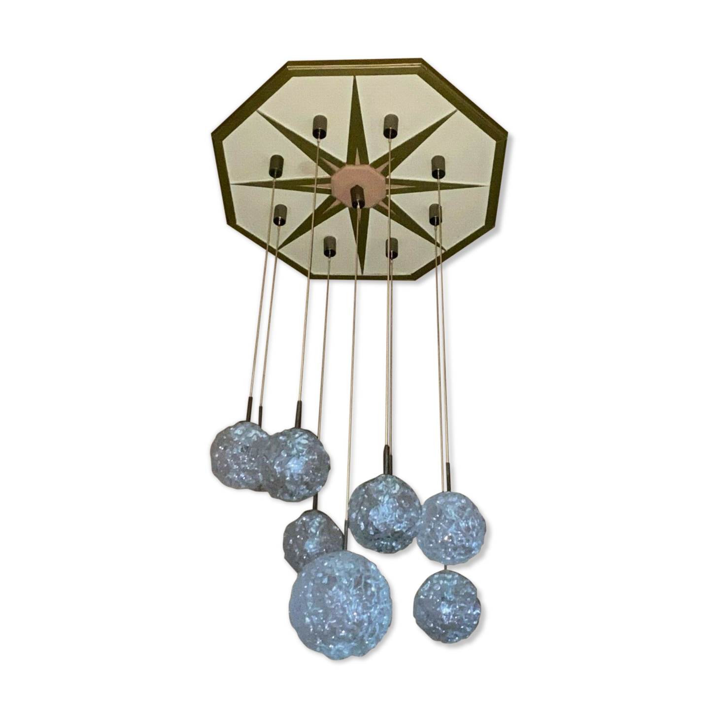 XXL 60s 70s ceiling light hanging lamp cascade lamp Hillebrand Design 60s