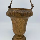 Seau en metal XIX eme rehausse d'or palmettes grande decoration