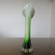 Vase soliflore arum in Murano glass yellow and green 60s 70s