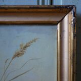 Old oil on canvas framed, "Flamingos"
