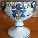 Cut on foot in earthenware Vieux Rouen signed R Tion