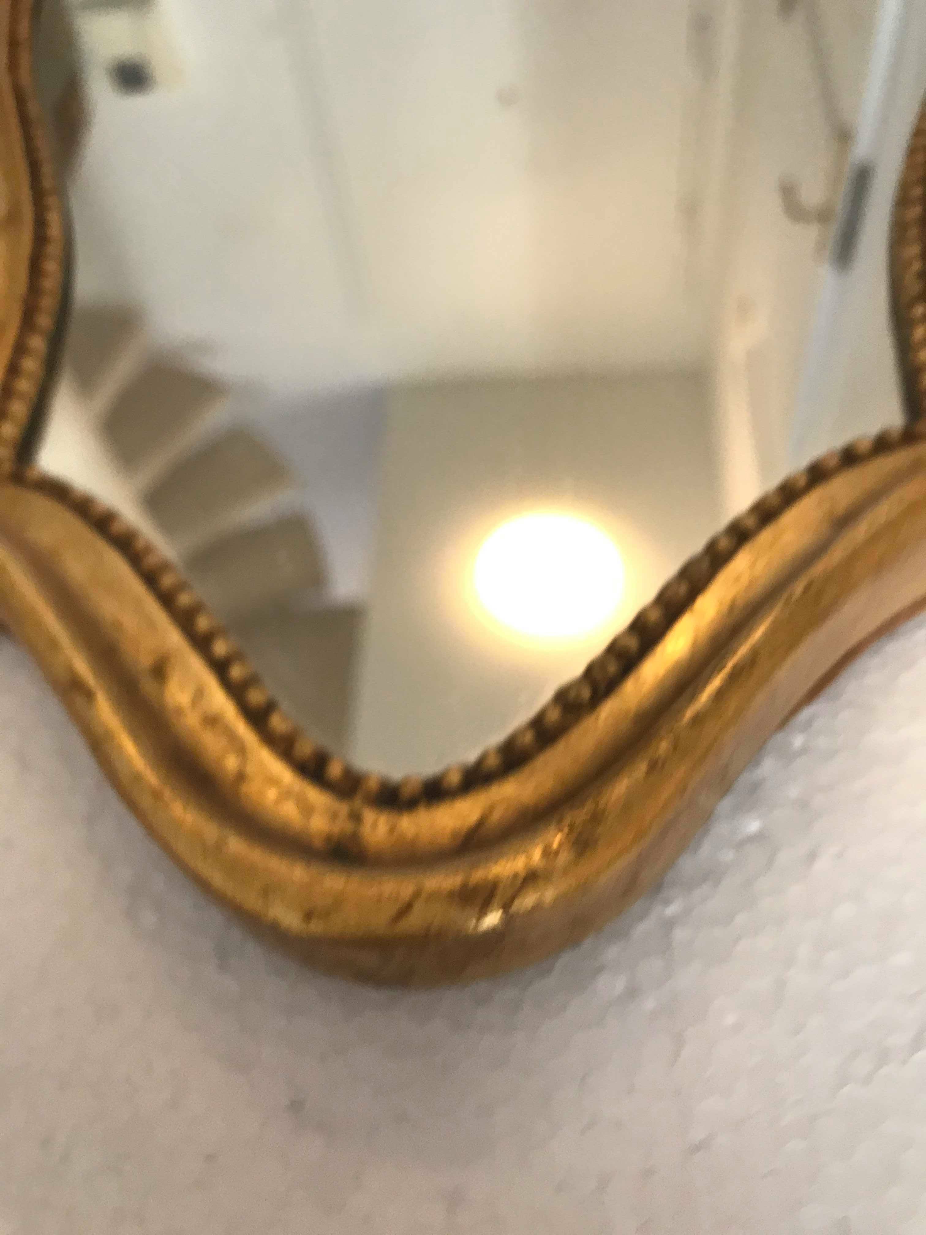Old gold molded mirror 15,5x39,5cm