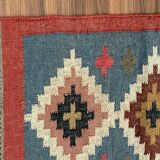 Jute and wool handwoven kilim