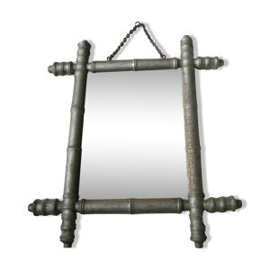 mirroir bambou argenté