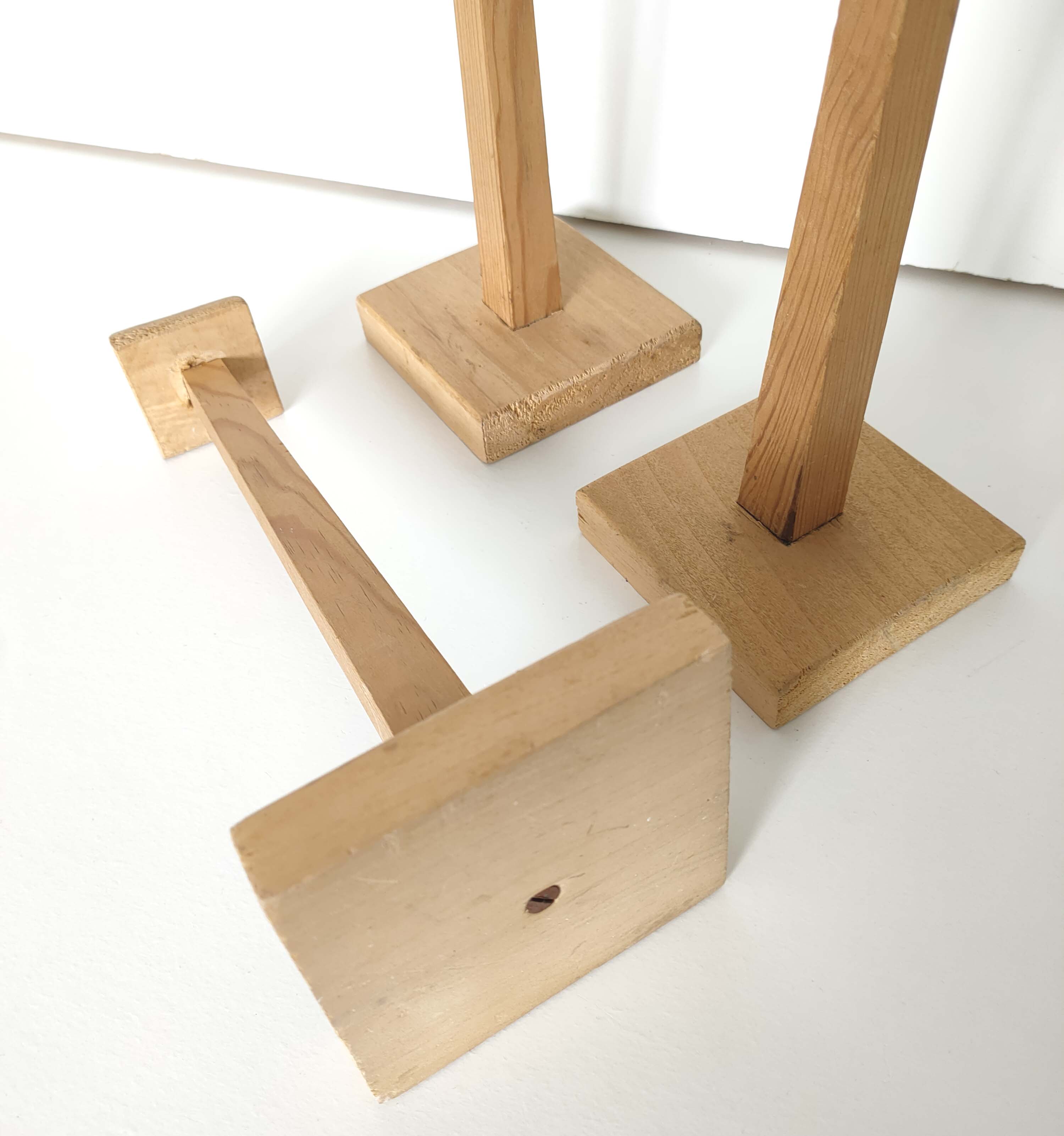 Trio wooden hats holders