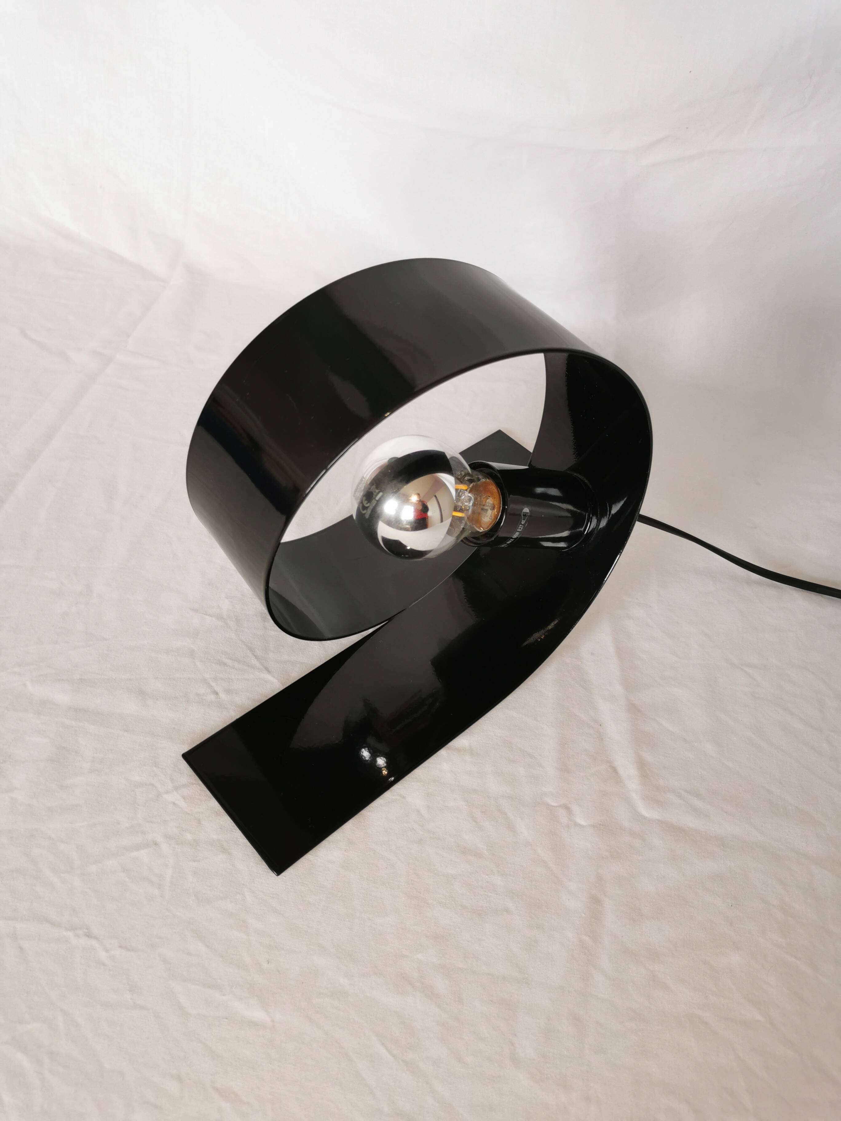 Steel looping lamp, Massive, Belgium, 1990.