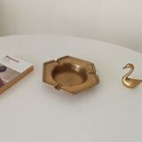 Antique ashtray in solid gilded brass