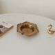 Antique ashtray in solid gilded brass
