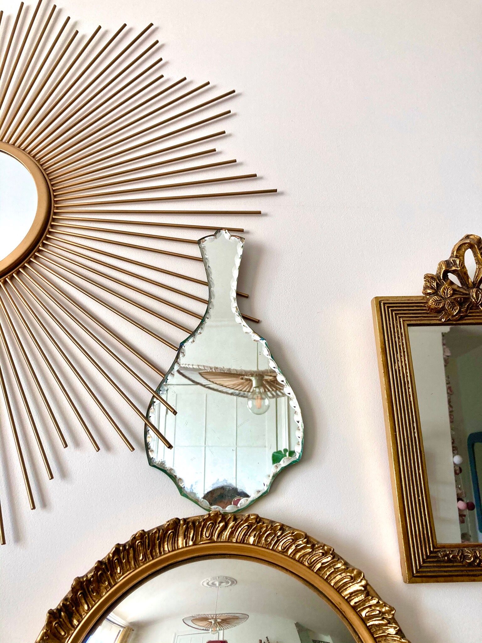 Miroir face à main biseauté 28x15 Vintage