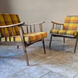 Paire de fauteuils années 60 style scandinave marque Stella