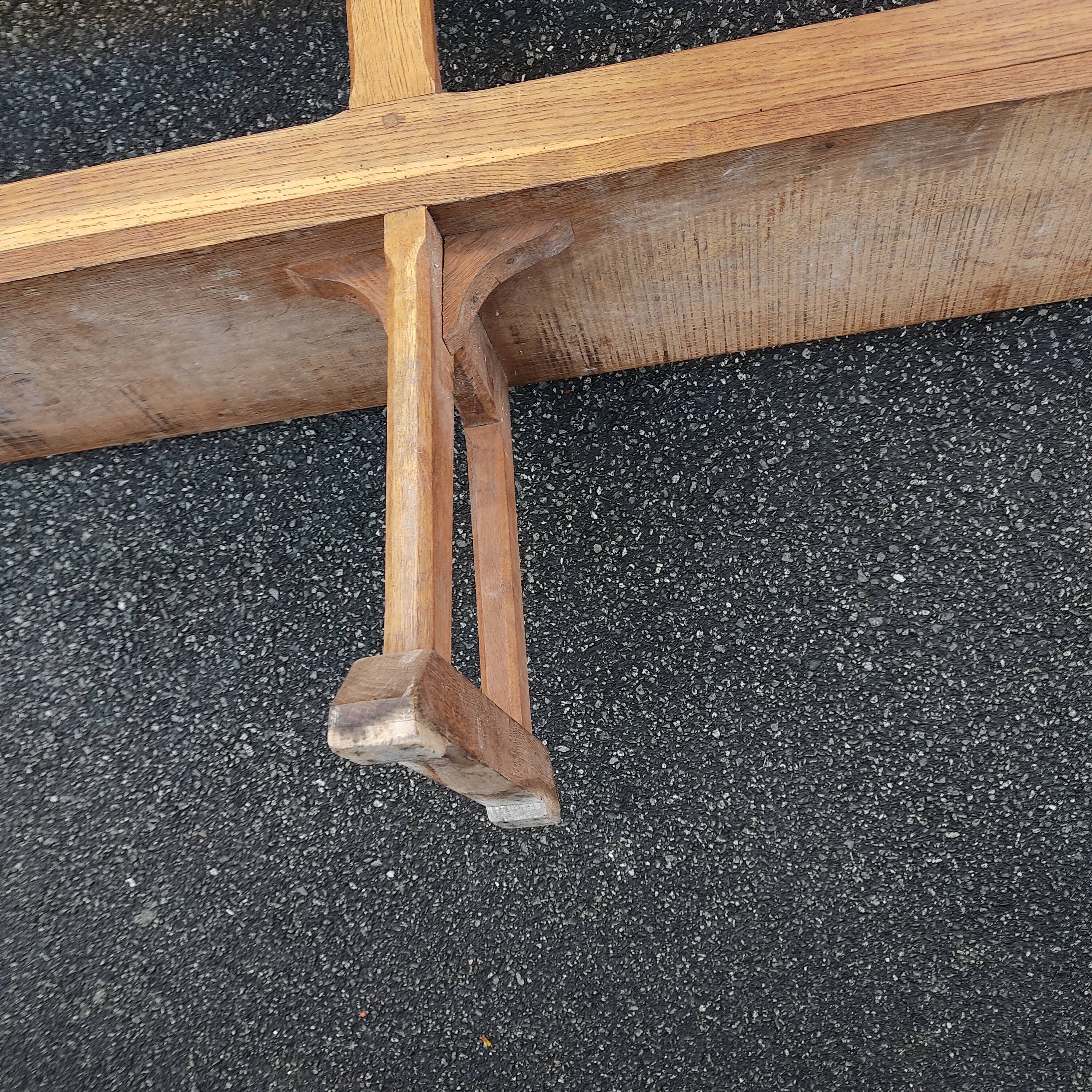 Solid oak church pew