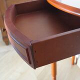 Set of 2 half-moon console tables with drawer - cherry wood - Louis Philippe style