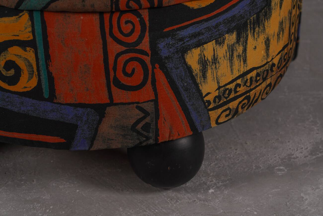 Postmodern abstract upholstery armchairs, Germany 1980s set of 2