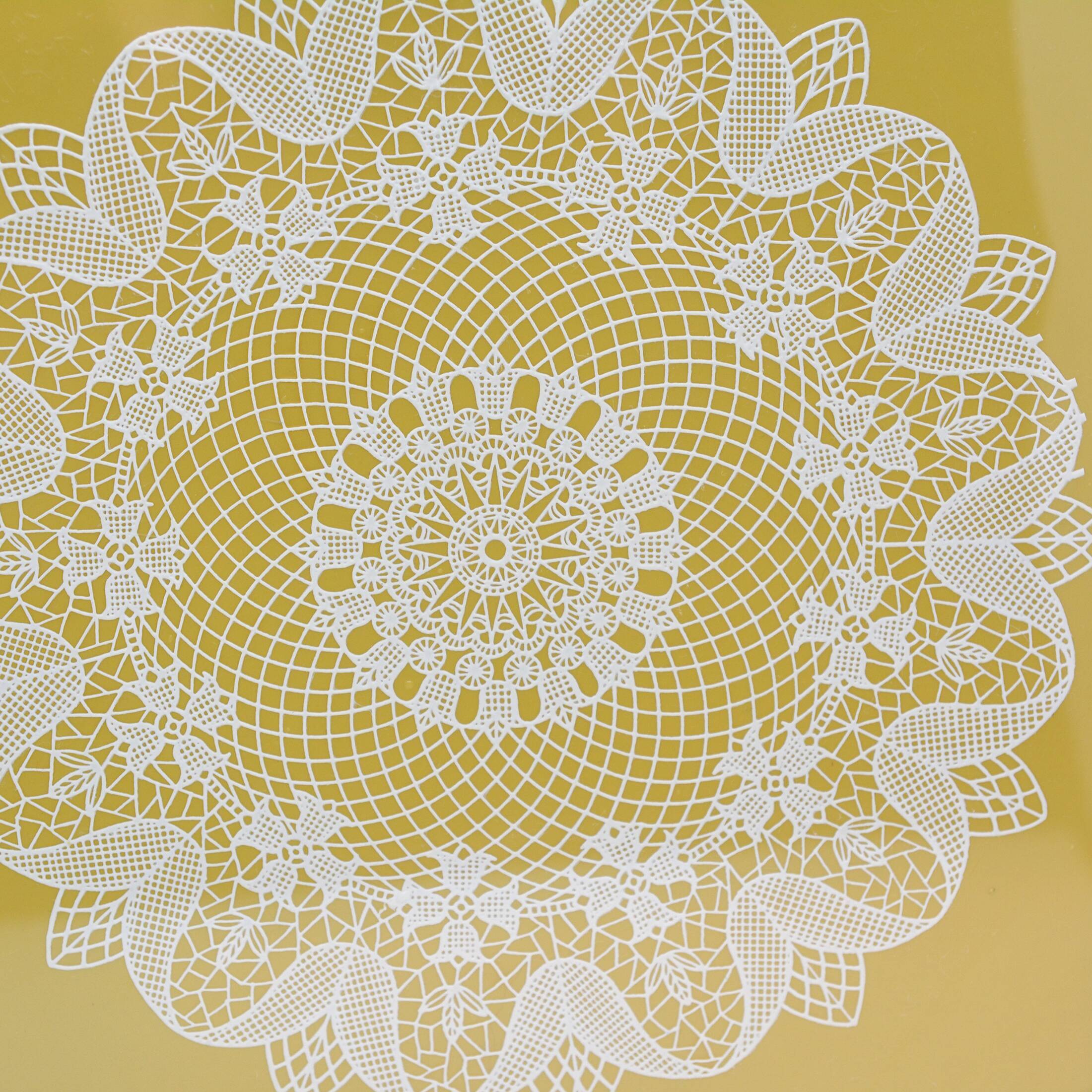 Yellow modernist cake turntable Germany, 1960