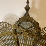 Firewall foldable fan "peacock" - brass bronze late nineteenth century