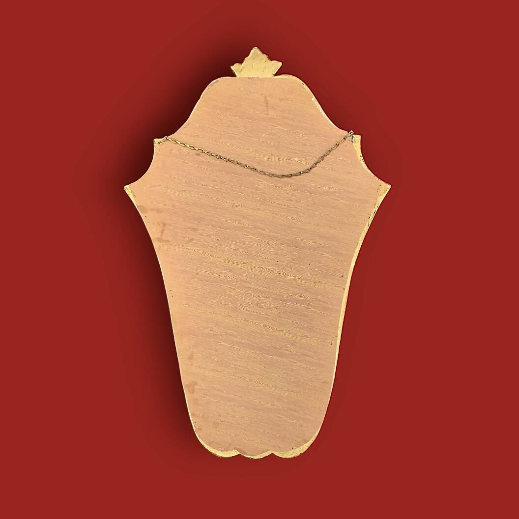 Gold leaf wall mirror in resin – Baroque style – H68 cm