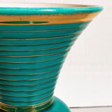 Art-deco vase in green and gold slip