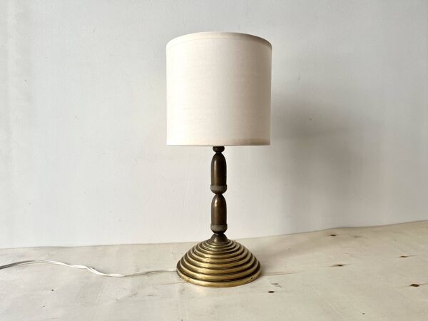 Lampe en bronze ''glands'' années 50, luminaire naturaliste vintage