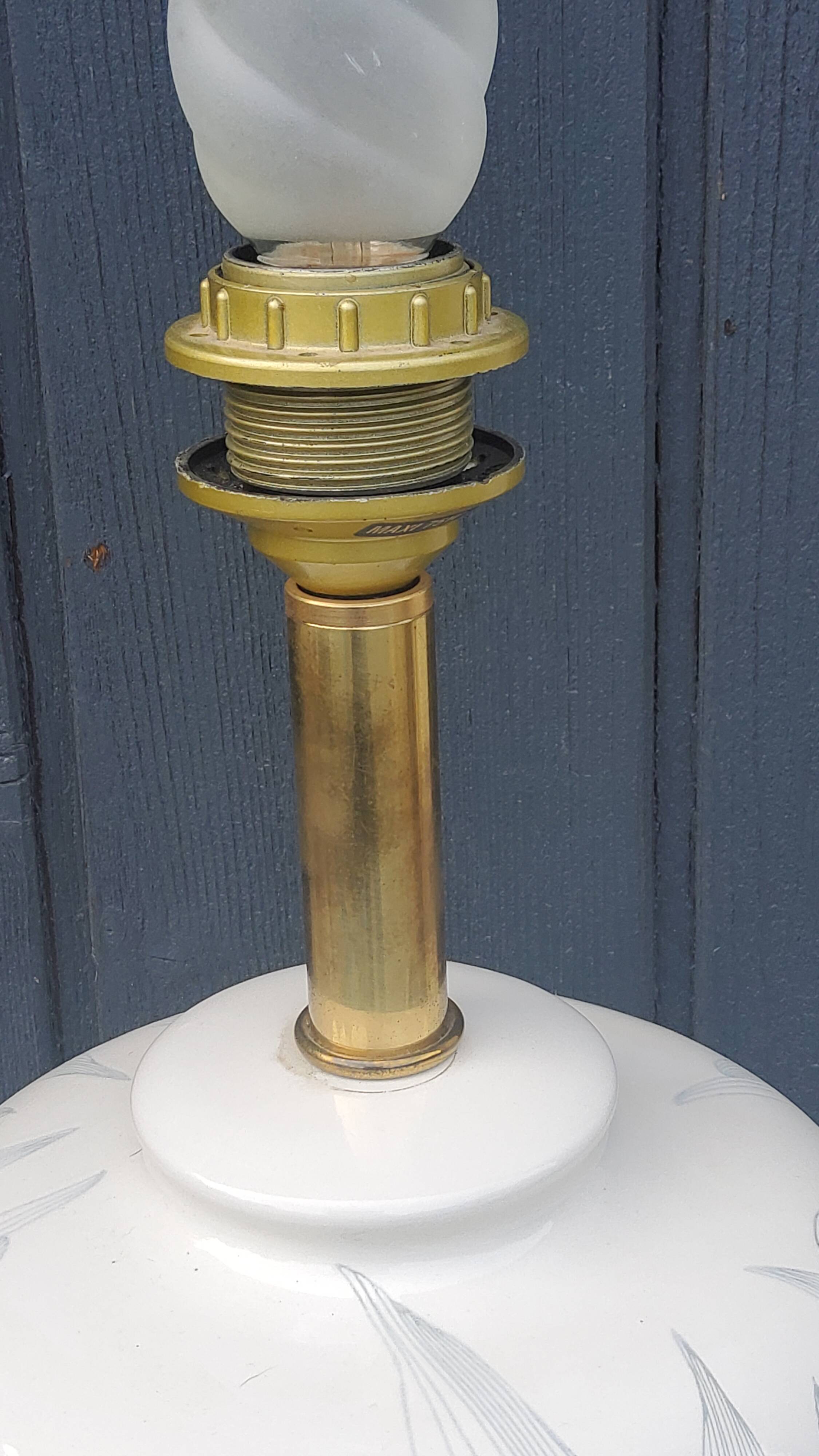 Lamp from the house Le Dauphin in ceramic and gilded brass