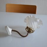 Swan neck wall lamp and its tulip, early 20th century.
