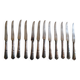 12 silver metal dessert or cheese knives