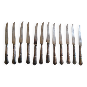 12 silver metal dessert or cheese knives