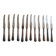 12 silver metal dessert or cheese knives