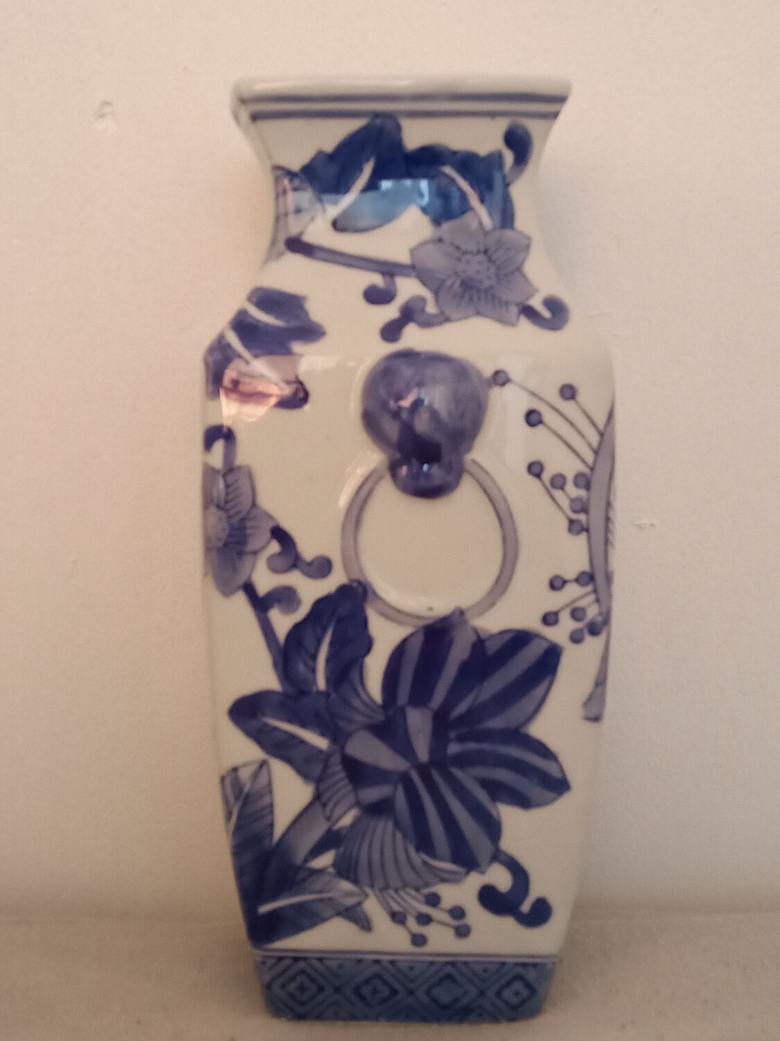 Asian style vase handmade floral decoration