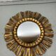 Spanish gold gilt wood sun or sunburst mirror, ca 1950s