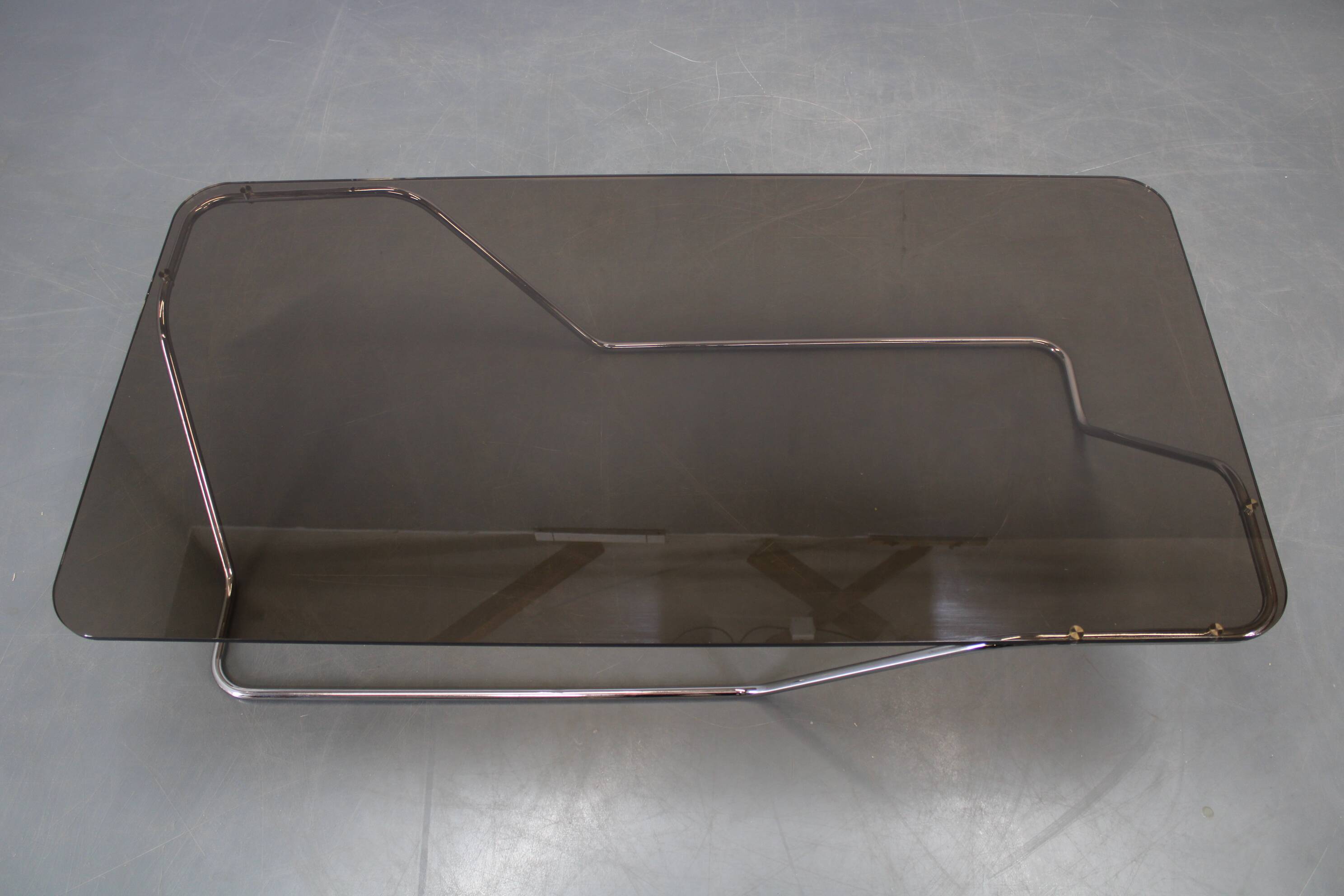 Mid-century smoked glass coffee table, Italy, 1970s