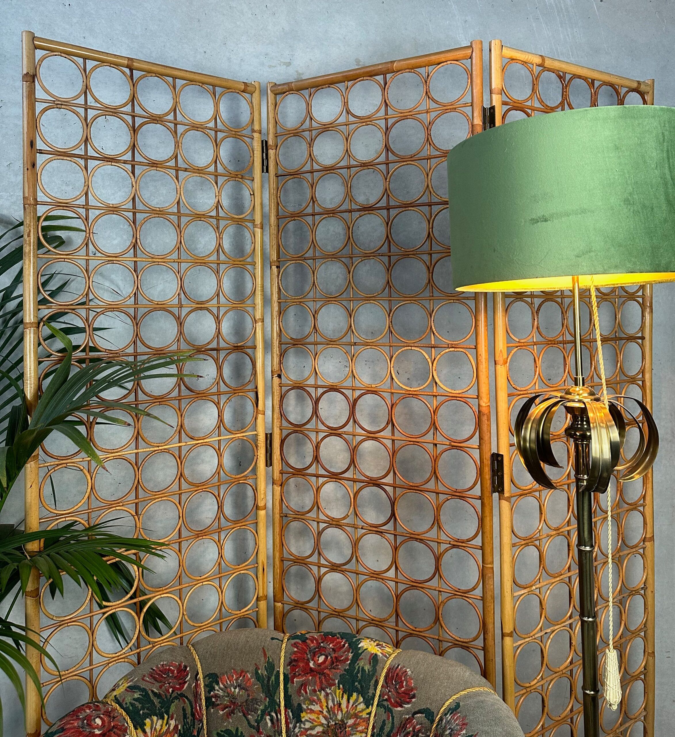 Paravent en bambou vintage