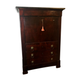 Burgundy black varnished wooden secretary