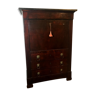 Burgundy black varnished wooden secretary